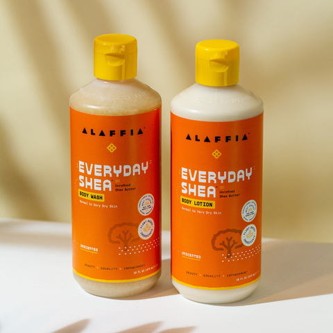 Every Day Shea Body Lotion and Body Wash Bundle - Unscented, 32 Fl Oz Each