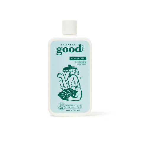 Alaffia Good Soap Body Wash, Mint Splash, front of bottle