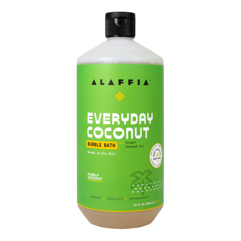 Alaffia EveryDay Coconut Bubble Bath, Purely Coconut, 32 fl oz bottle