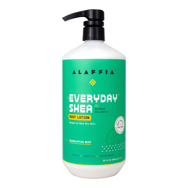 Alaffia EveryDay Shea Body Lotion, Eucalyptus Mint 32oz