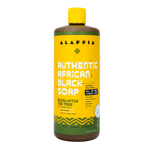 Authentic African Black Soap All-In-One - Eucalyptus Tea Tree 32 oz