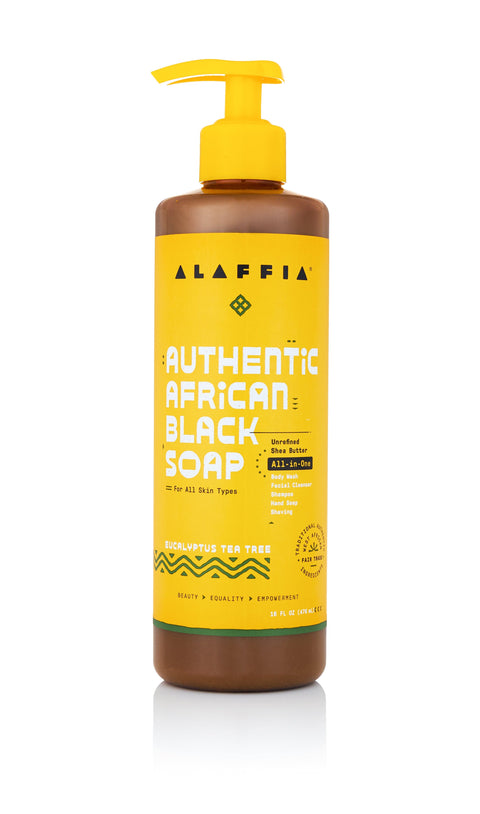 Authentic African Black Soap All-In-One - Eucalyptus Tea Tree, 16 oz